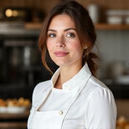 Portrait souriant de Céline Lacroix, Cheffe Pâtissière Lumière Fournil.
