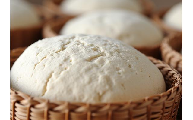 Pâtes à pain en fermentation dans des bannetons en osier