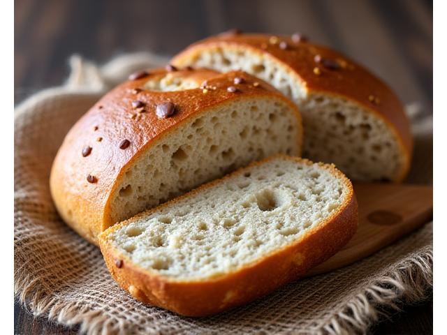 Pain aux céréales riche en graines visiblement intégrées à la mie.