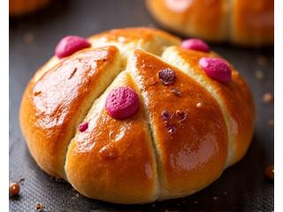Photo de la Brioche aux Pralines Rosse, encore chaude et dorée